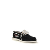 Dsquared² Black Cotton Slip-On Loafers